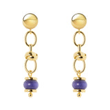 Orecchini maglie ovali fascette boule Modern Muse - Blu - Sodini Bijoux
