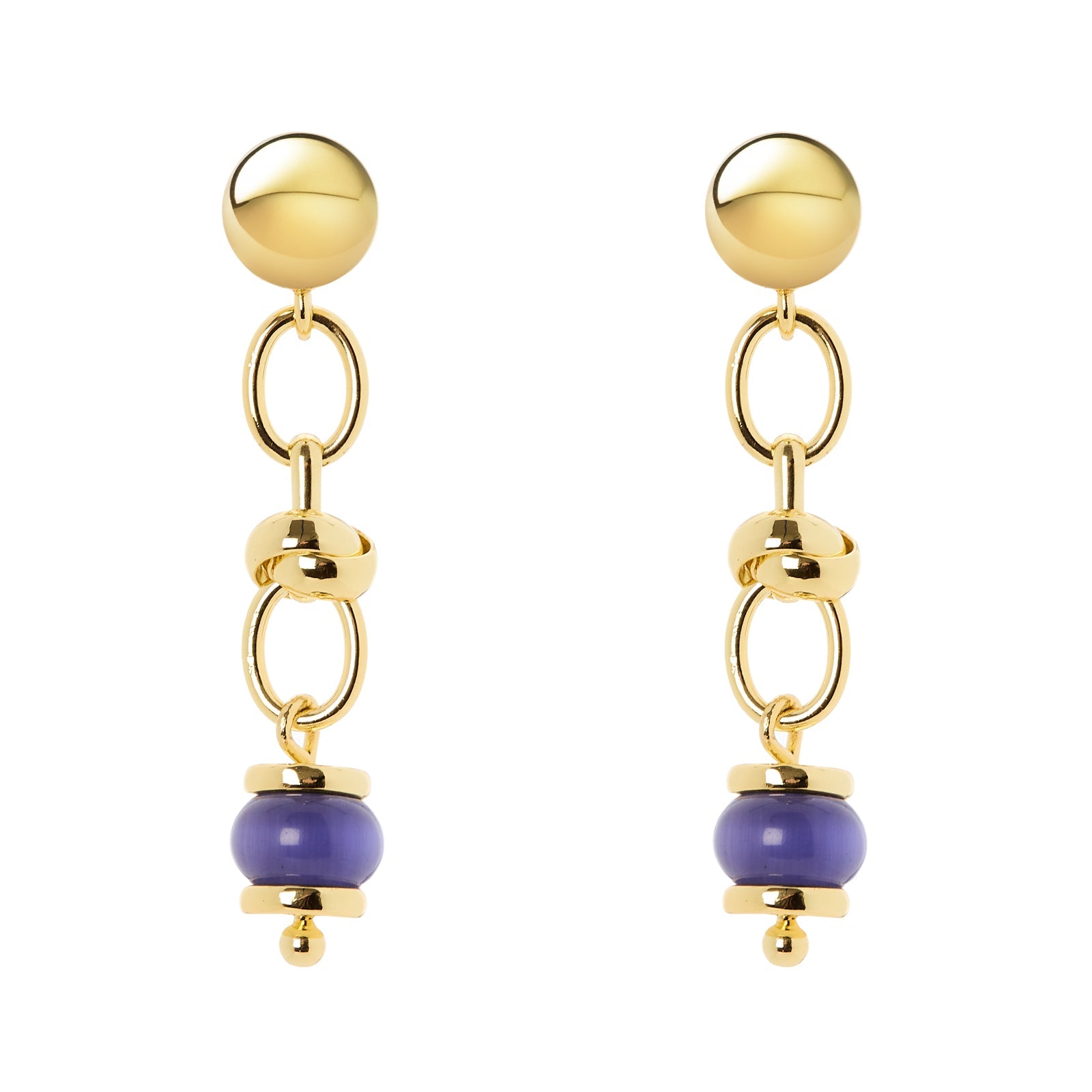 Orecchini maglie ovali fascette boule Modern Muse - Blu - Sodini Bijoux