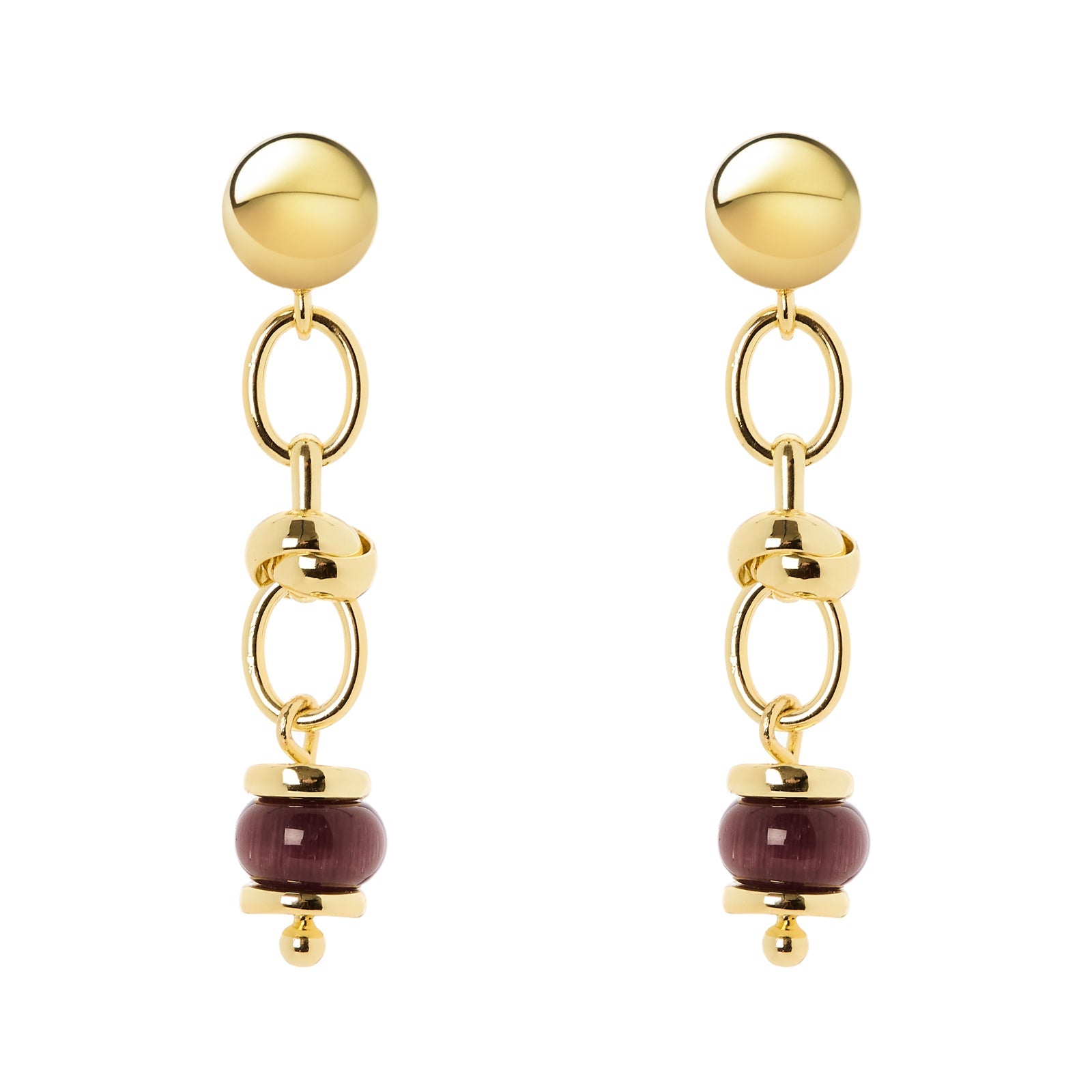 Orecchini maglie ovali fascetta boule Modern Muse - Viola - Sodini Bijoux