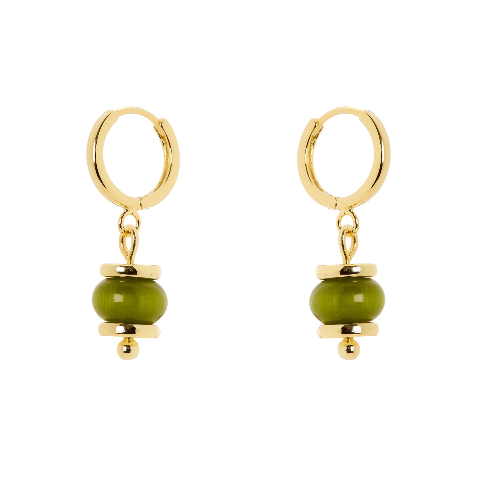 Orecchini cerchietto e boule pendente Modern Muse - Oliva - Sodini Bijoux