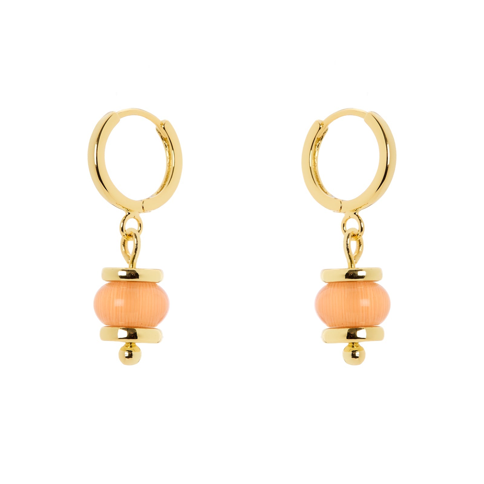 Orecchini cerchietto e boule pendente Modern Muse - Arancio - Sodini Bijoux