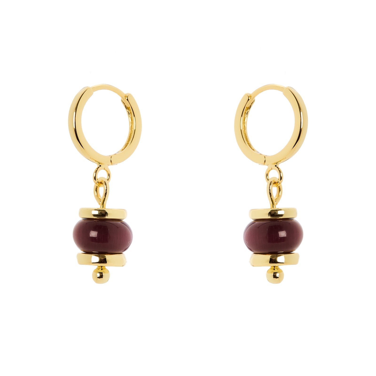 Orecchini cerchietto e boule pendente Modern Muse - Viola - Sodini Bijoux