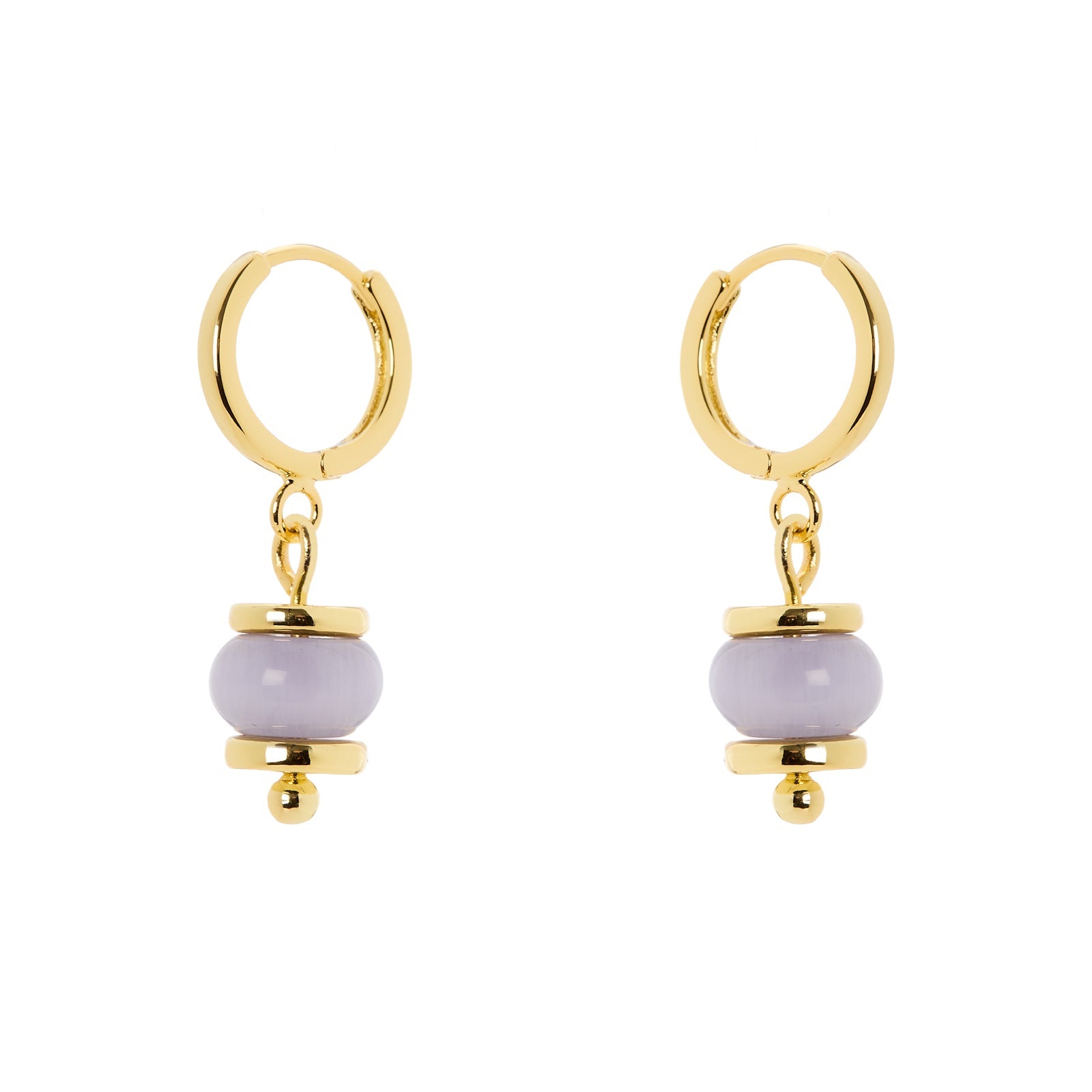 Orecchini cerchietto e boule pendente Modern Muse - Viola chiaro - Sodini Bijoux