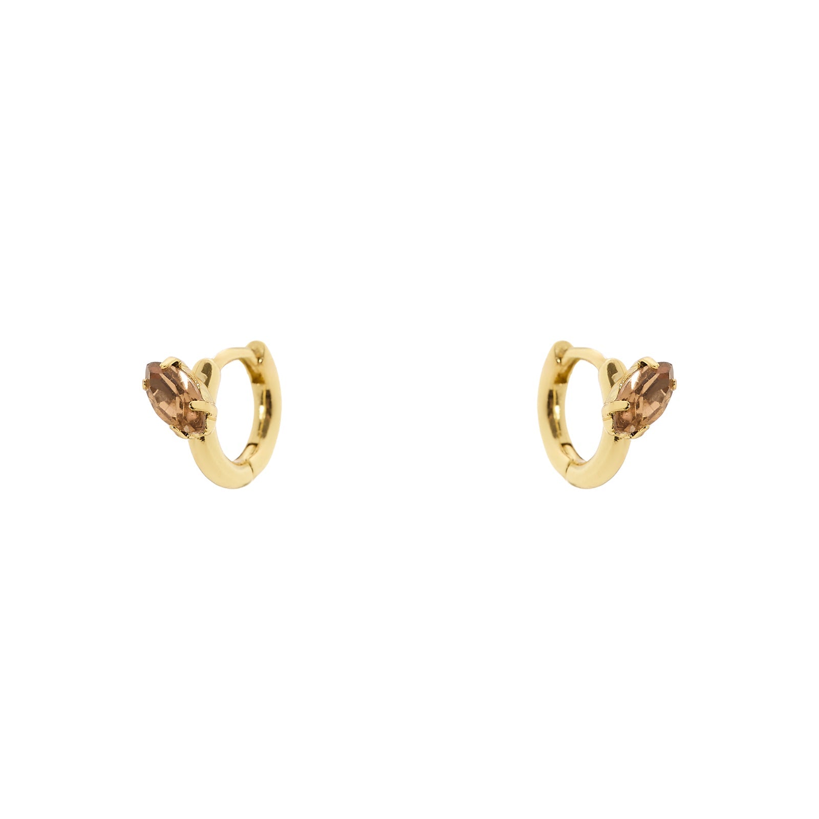 Mini hoop con cristallo Foliage - Champagne - Sodini Bijoux