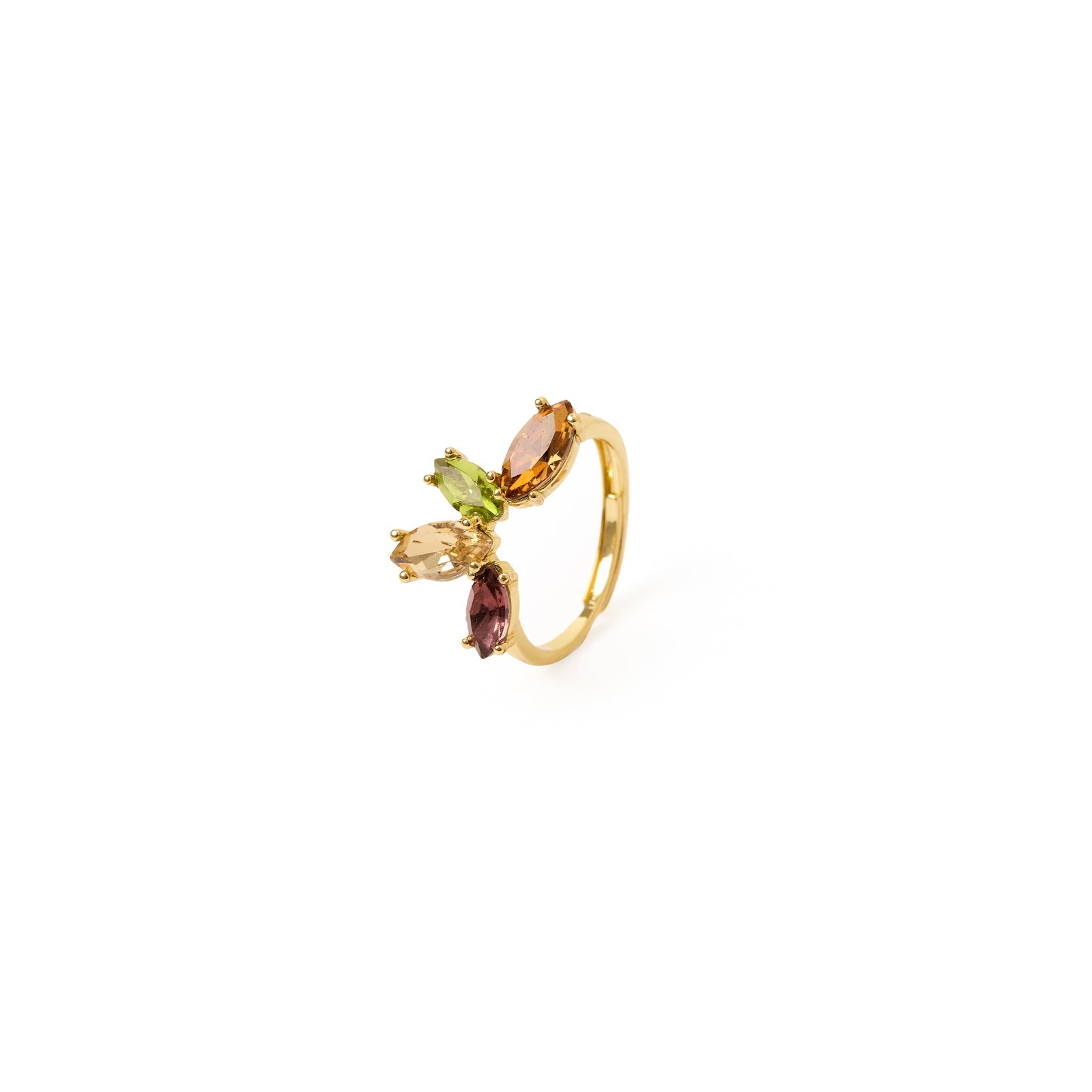 Anello con cristalli multicolor Foliage - Multicolor - Sodini Bijoux