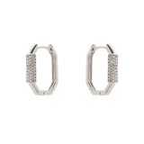 Piccoli orecchini mini cerchio ottagonale Ginevra - Argento - Sodini Bijoux