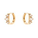Orecchini mini cerchio e tre zirconi Ginevra - Oro - Sodini Bijoux