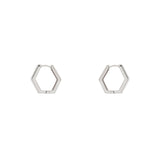 Domus Geometric Section Hoop Earrings - Silver - Sodini Bijoux