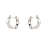 Domus Faceted Hoop Earrings - Silver - Sodini Bijoux