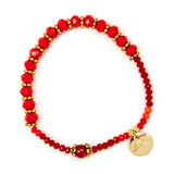 Bracciale elastico perline e boule Samba - Rosso - Sodini Bijoux