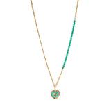 Collana perline e cuore Samba - Turchese - Sodini Bijoux