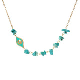 Girocollo con ciottolini e occhio Samba - Turchese - Sodini Bijoux