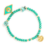 Bracciale elastico perline e occhio Samba - Turchese - Sodini Bijoux