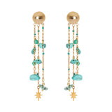 Orecchini catenelle e ciottolini Samba - Turchese - Sodini Bijoux