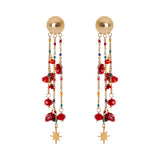 Orecchini catenelle e stellina Samba - Rosso - Sodini Bijoux