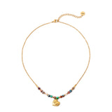 Girocollo catena, sfere e cuore Fortaleza - Multicolor - Sodini Bijoux