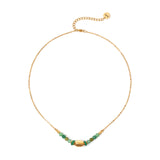Chain, spheres and aureous element choker Fortaleza - Green - Sodini Bijoux