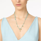 Collana lunga cordino e mini pendenti Sunset Crush - Turchese - Sodini Bijoux