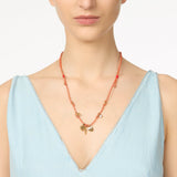 Collana lunga cordino e mini pendenti Sunset Crush - Rosso - Sodini Bijoux