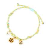 Cord bracelet with mini pendants Sunset Crush - Yellow - Sodini Bijoux