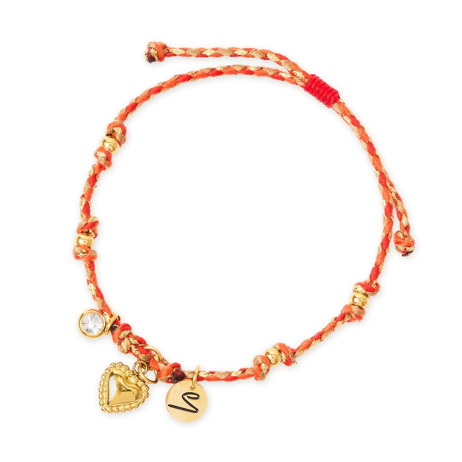 Bracciale cordino e mini pendenti Sunset Crush - Rosso - Sodini Bijoux
