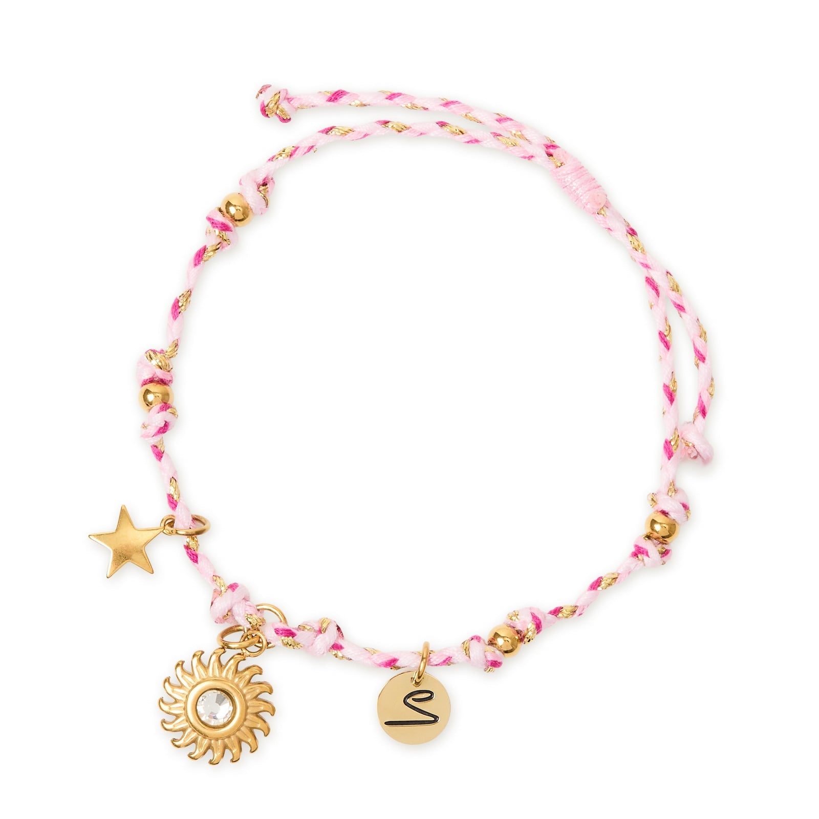 Bracciale cordino e mini pendenti Sunset Crush - Rosa - Sodini Bijoux