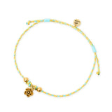 Cord anklet and pendant Sunset Crush - Yellow - Sodini Bijoux