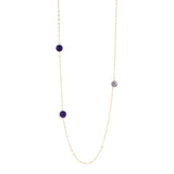 Collana lunga a maglie marinare e boule Jasmine - Blu - Sodini Bijoux