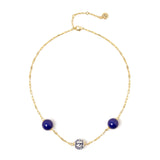 Collana corta a maglie marinare e boule Jasmine - Blu - Sodini Bijoux