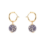 Hoop and sphere earrings Jasmine - Blue - Sodini Bijoux