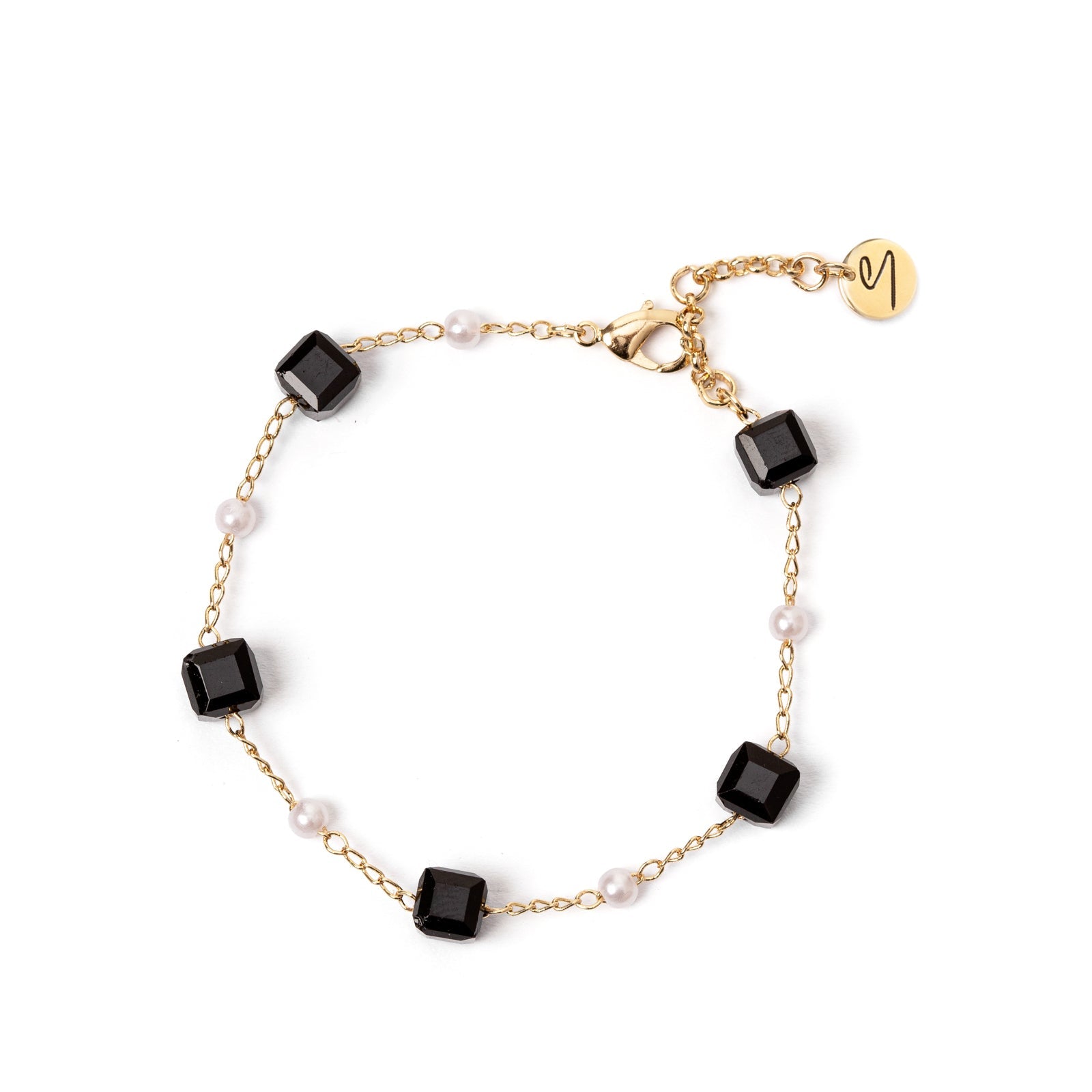 Bracciale di perline e cubetti Madelaine - Oro - Sodini Bijoux