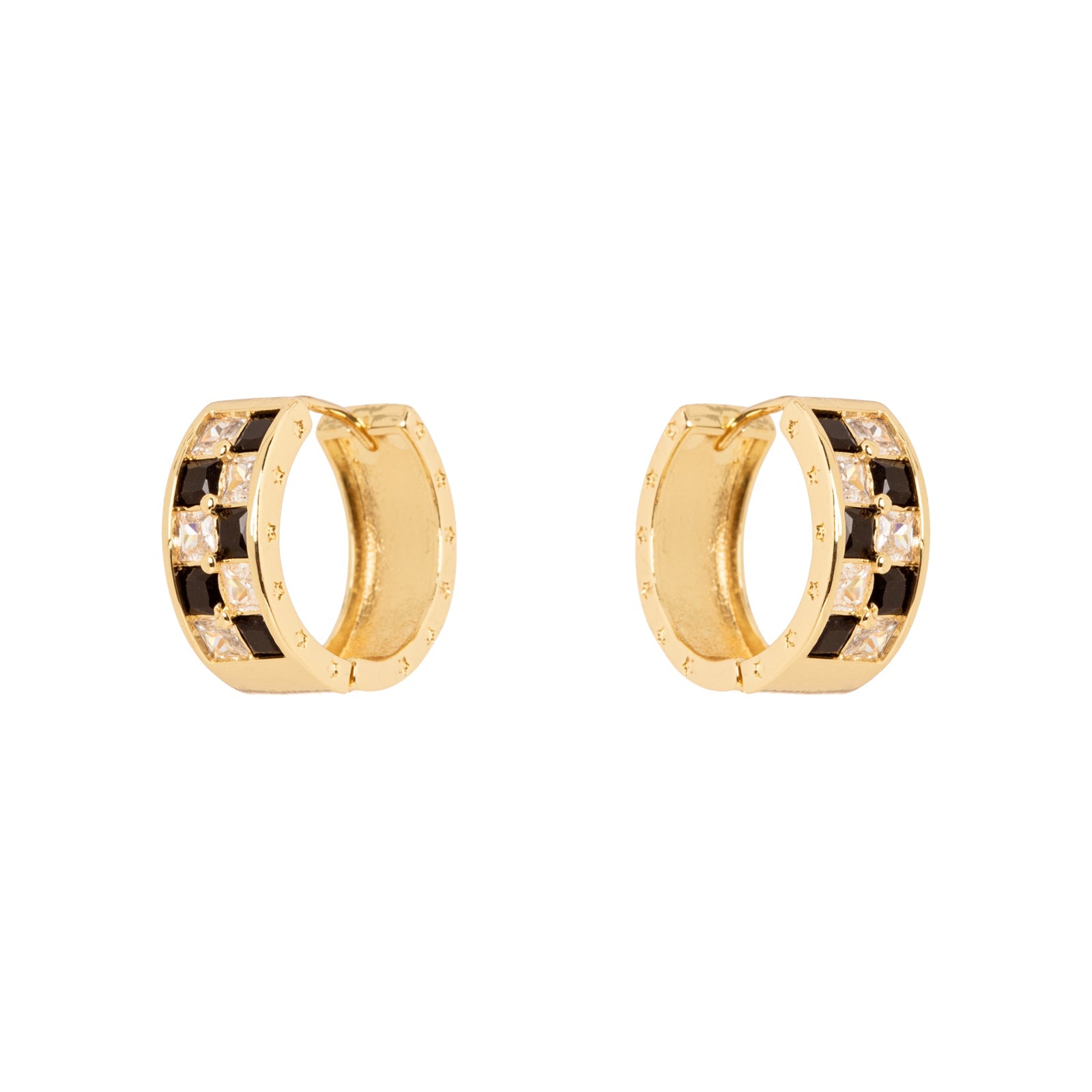 Orecchini cerchio a scacchiera Madelaine - Argento - Sodini Bijoux