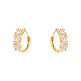 Orecchini cerchio e cristalli triangolari Madelaine - Argento - Sodini Bijoux