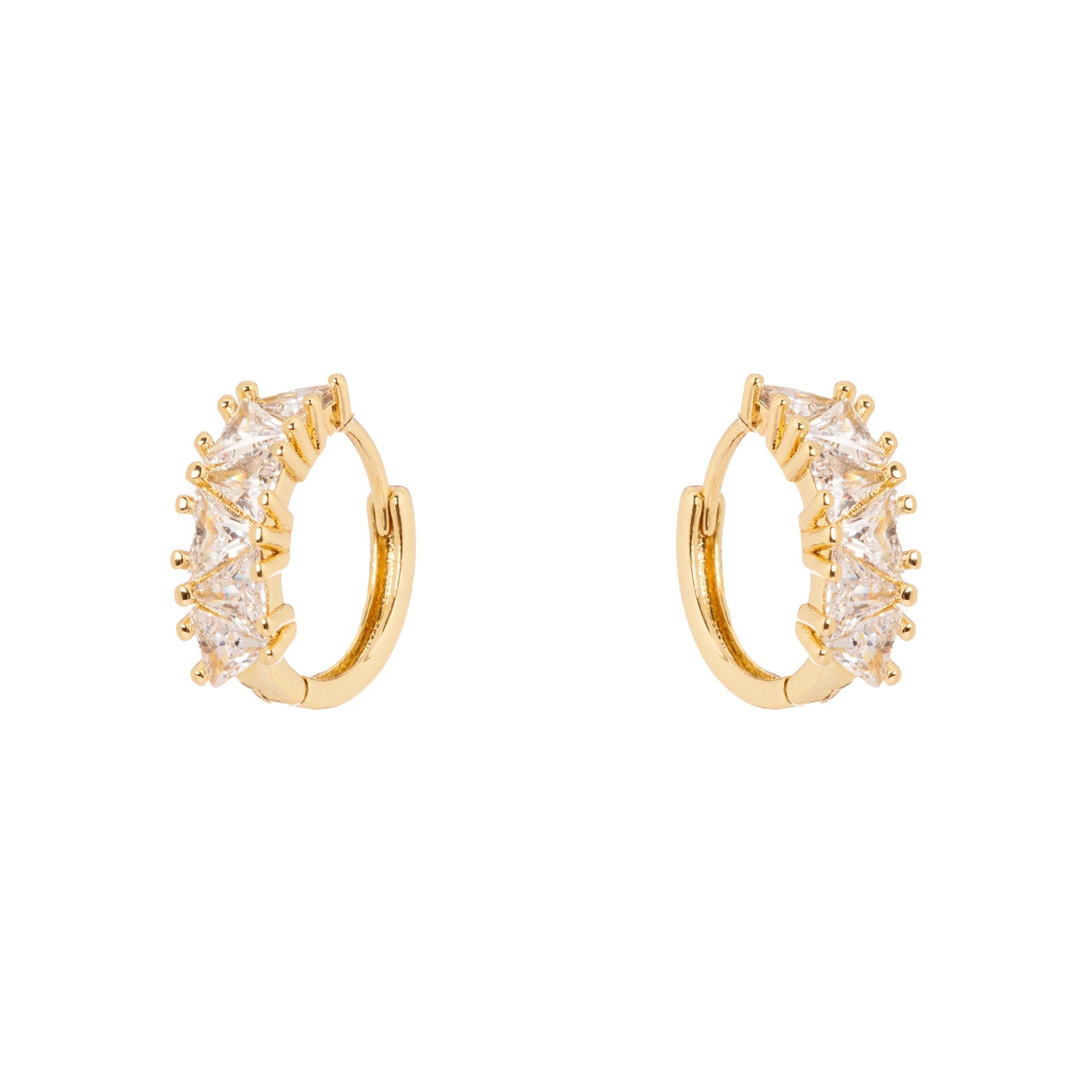 Orecchini cerchio e cristalli triangolari Madelaine - Argento - Sodini Bijoux