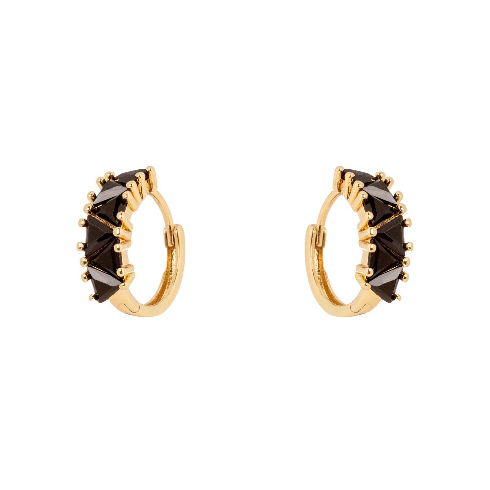 Orecchini cerchio e cristalli triangolari Madelaine - Oro - Sodini Bijoux