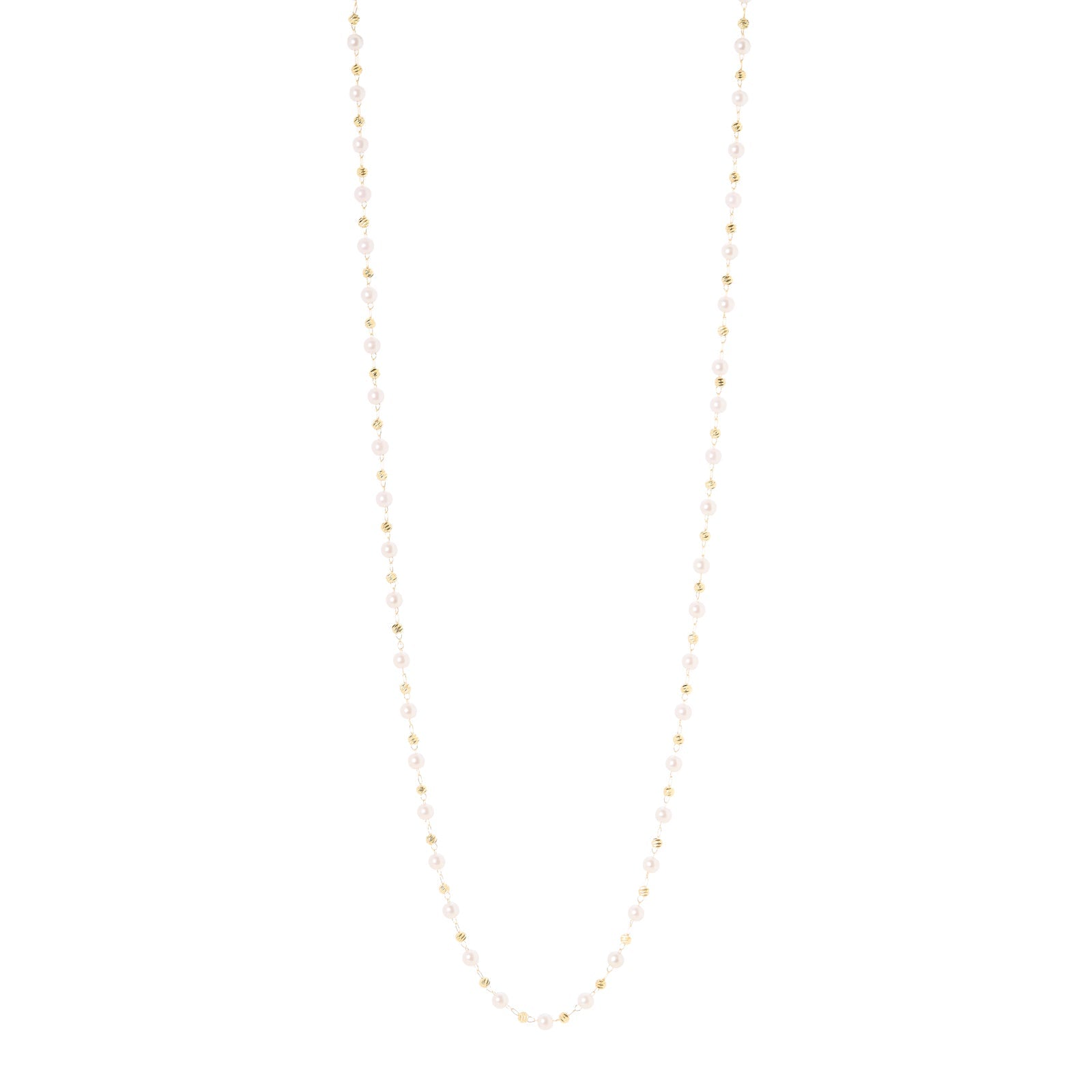 Collana lunga con perle e dettagli dorati Lady pearl - Oro e bianco - Sodini Bijoux