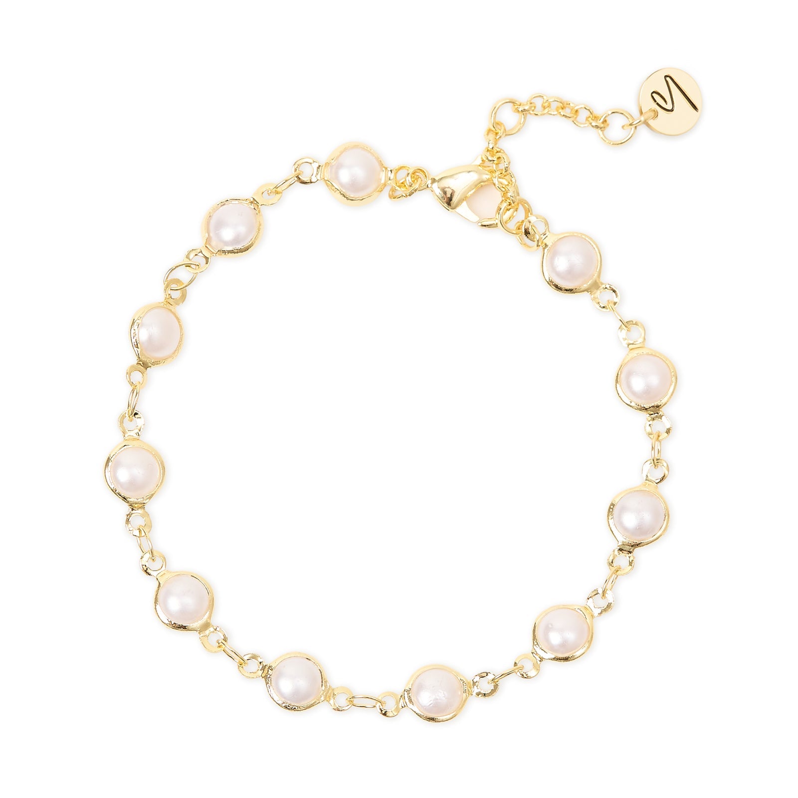 Bracciale con perle incorniciate Lady pearl - Oro e bianco - Sodini Bijoux