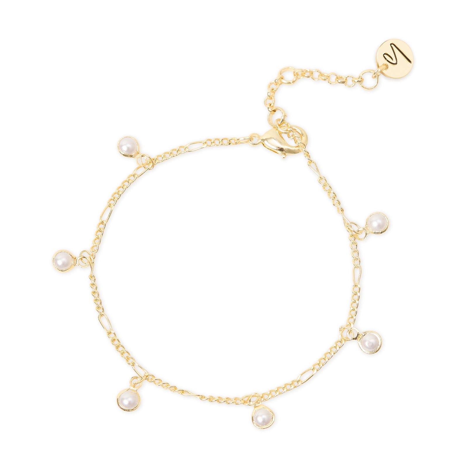 Bracciale con perle pendenti Lady pearl - Oro e bianco - Sodini Bijoux