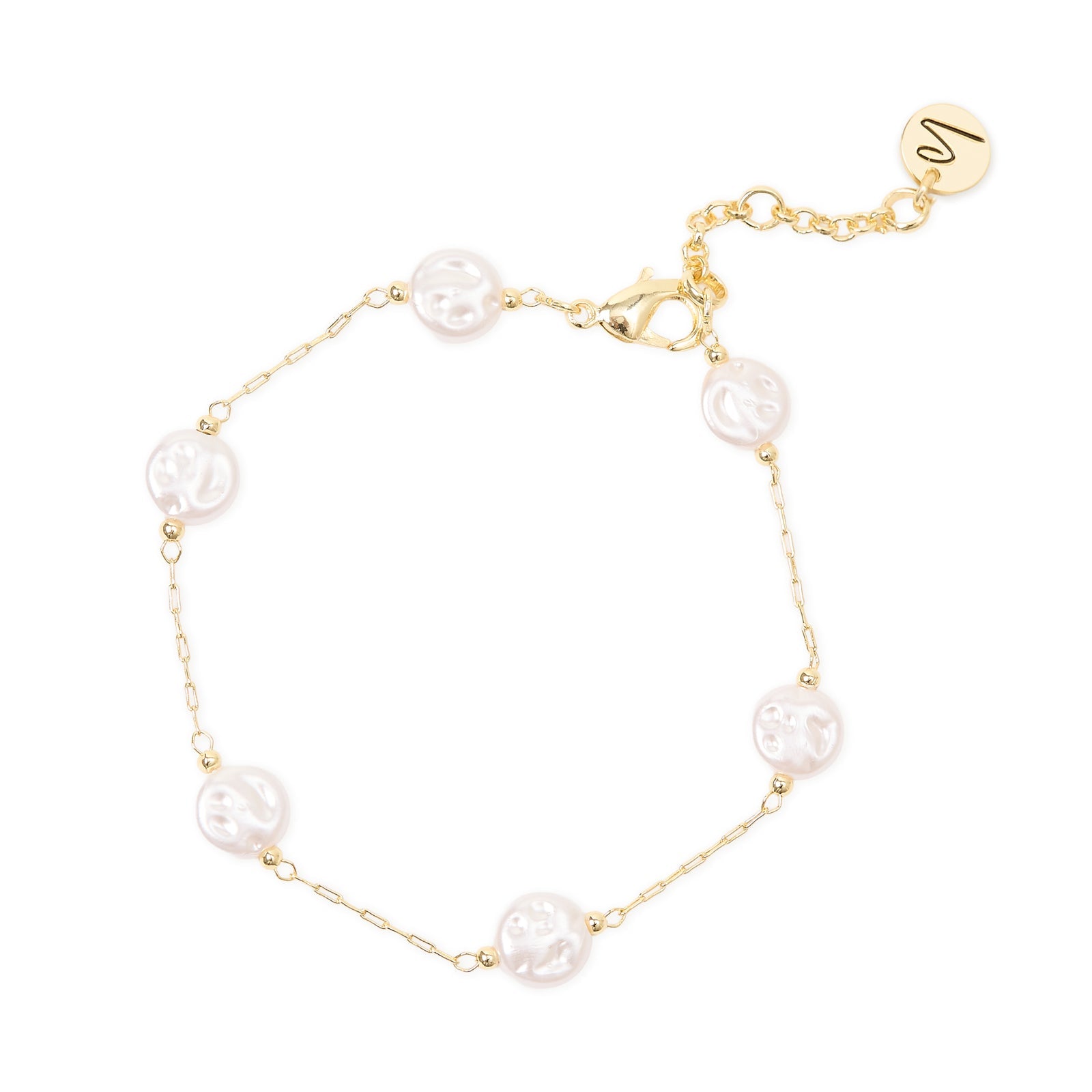 Bracciale con perle a disco Lady pearl - Oro e bianco - Sodini Bijoux