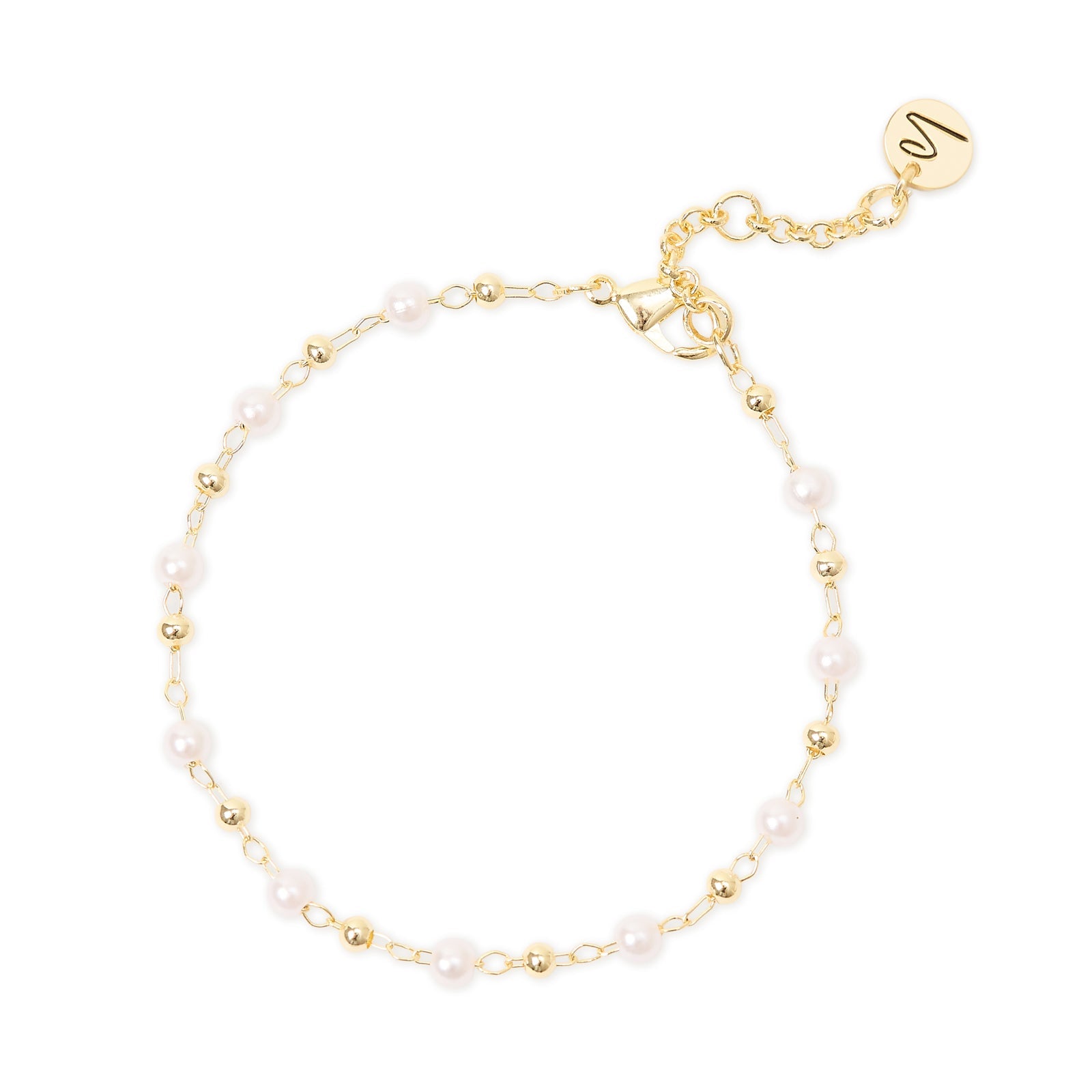 Bracciale con perle e boule dorate Lady pearl - Oro e bianco - Sodini Bijoux