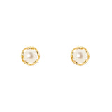 Orecchini con maxi perla e profilo dorato Lady pearl - Oro e bianco - Sodini Bijoux