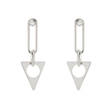 Orecchini con zircone e triangolo Domus - Argento - Sodini Bijoux