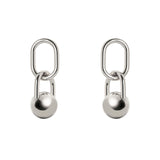 Orecchini anello ovale e boule Domus - Argento - Sodini Bijoux