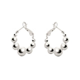 Small Domus degradè boule hoop earrings - Silver - Sodini Bijoux
