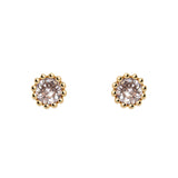 Cylinder and little bars mini earrings Rania - White - Sodini Bijoux