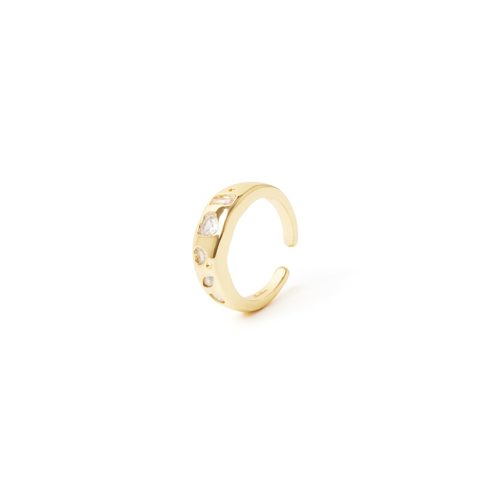 Anello con zirconi incassati e cuore centrale Rania - Oro - Sodini Bijoux