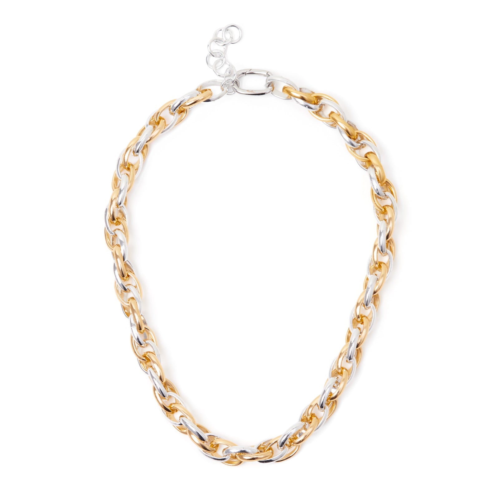 Catena a maglie lisce bigalvanica - Argento e oro - Sodini Bijoux