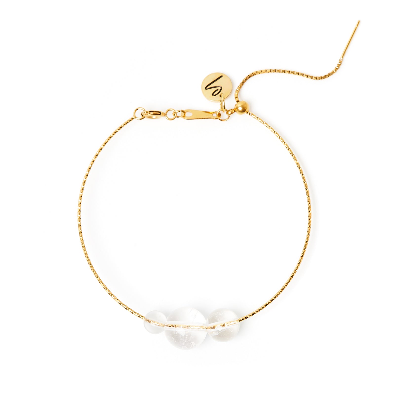 Bracciale semirigido e tre sfere Izu - Bianco - Sodini Bijoux