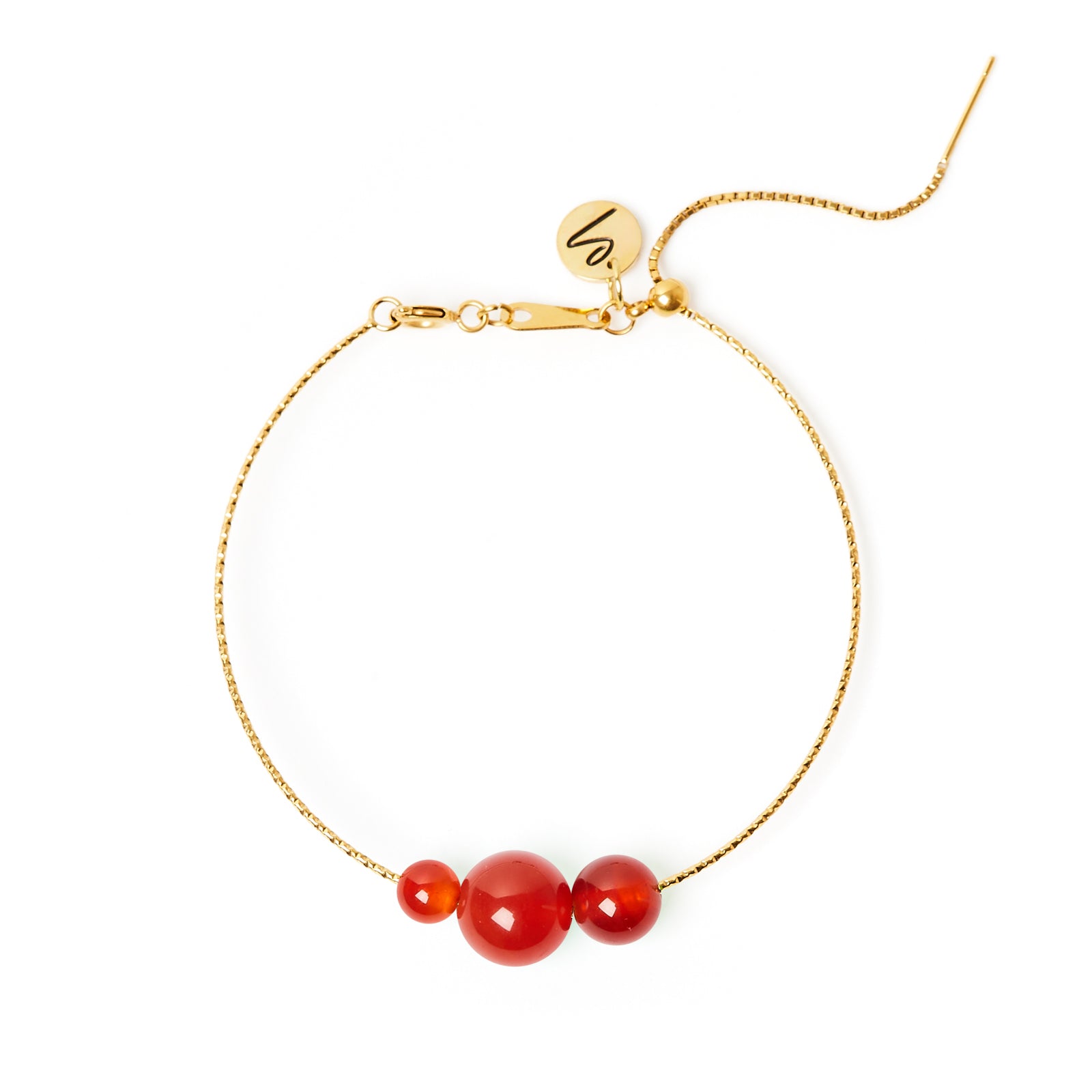 Bracciale semirigido e tre sfere Izu - Rosso - Sodini Bijoux